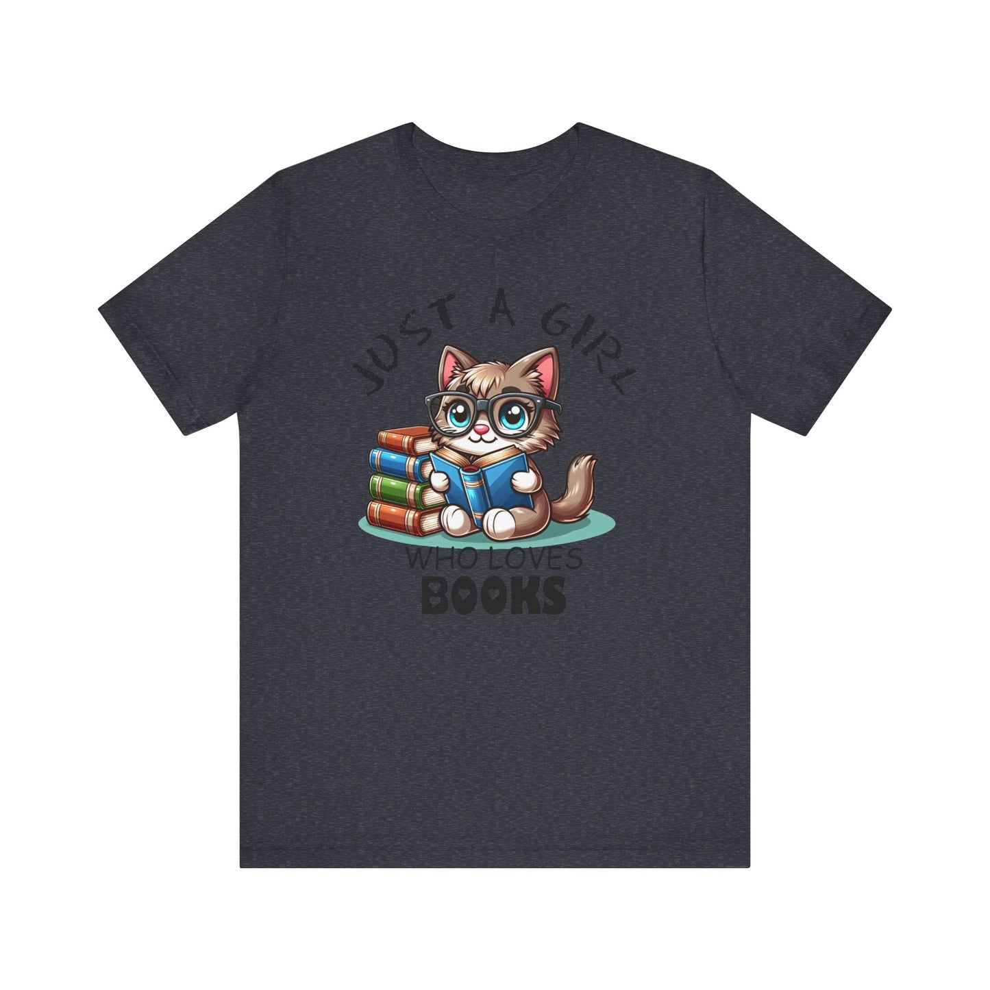 Just A Girl Who Loves Books - Cute Cat T-shirt