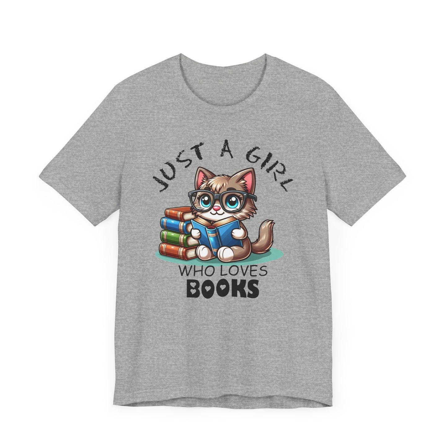 Just A Girl Who Loves Books - Cute Cat T-shirt