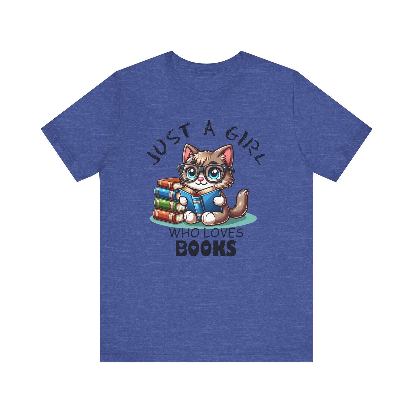 Just A Girl Who Loves Books - Cute Cat T-shirt