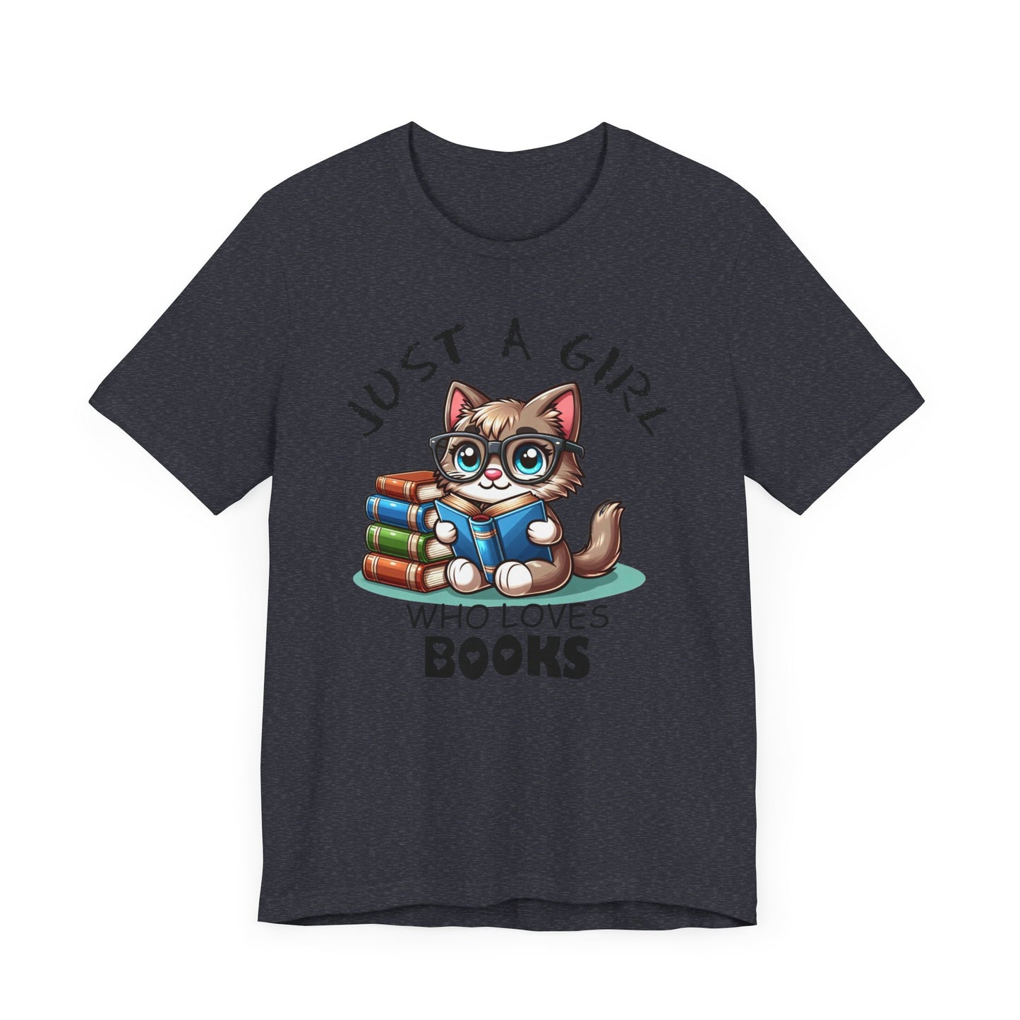 Just A Girl Who Loves Books - Cute Cat T-shirt