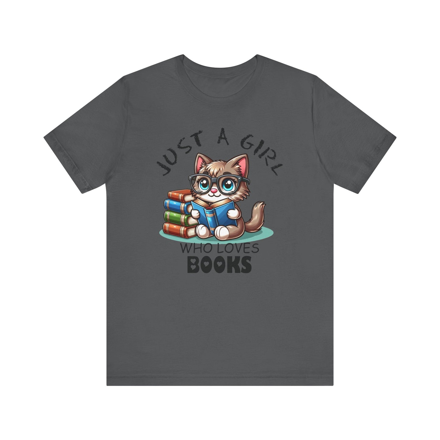 Just A Girl Who Loves Books - Cute Cat T-shirt