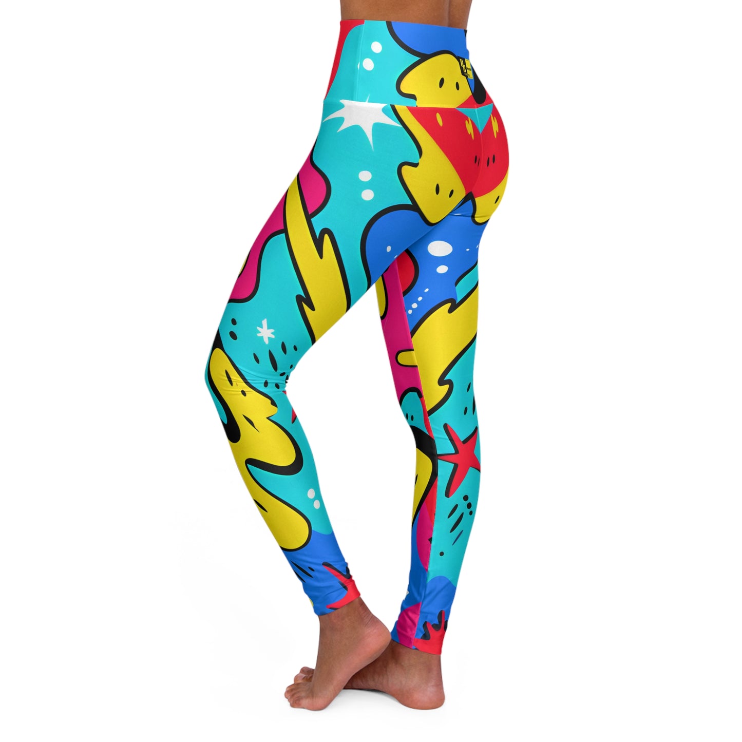 TEAM Phatboy Funky Shapes High Waisted Yoga Leggings