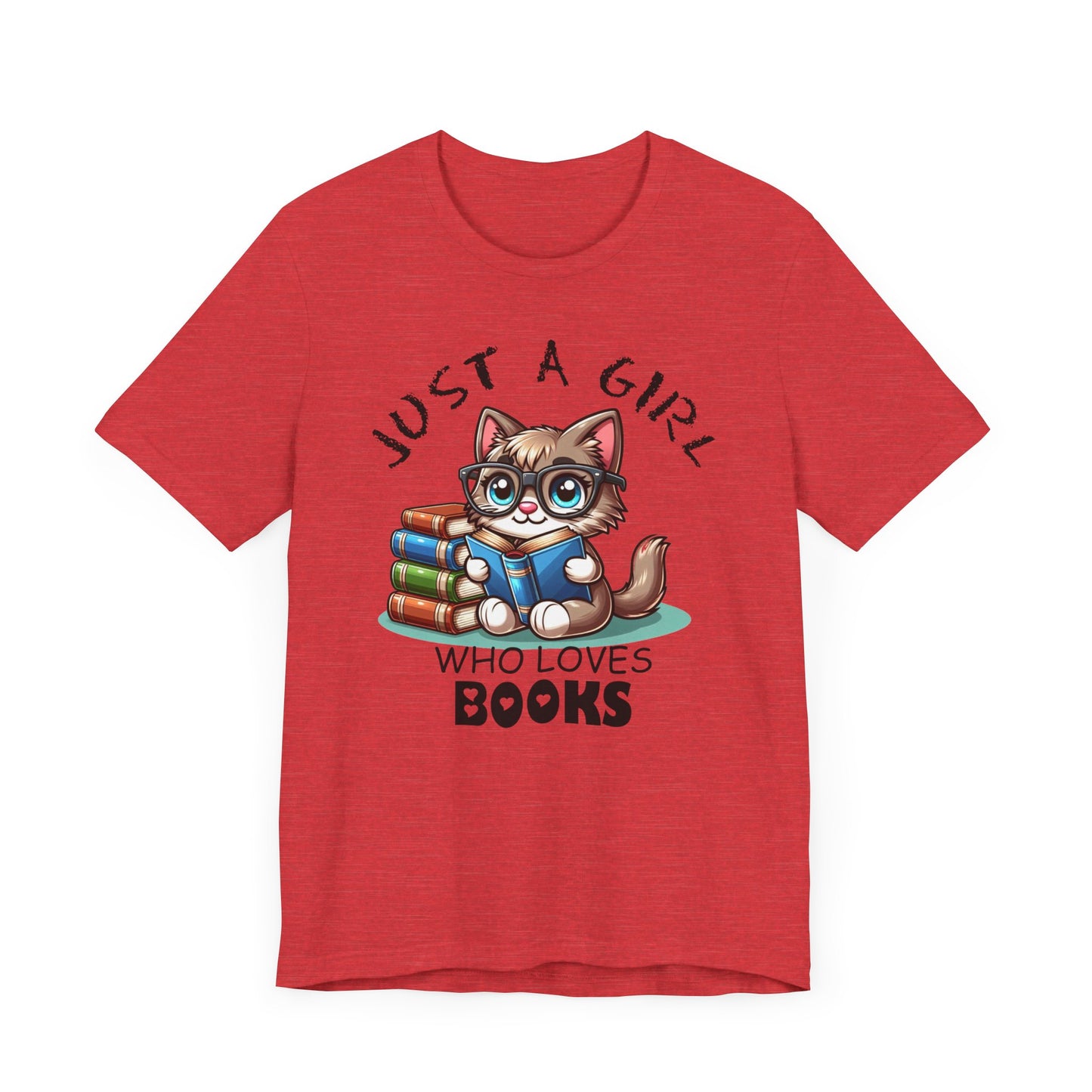 Just A Girl Who Loves Books - Cute Cat T-shirt