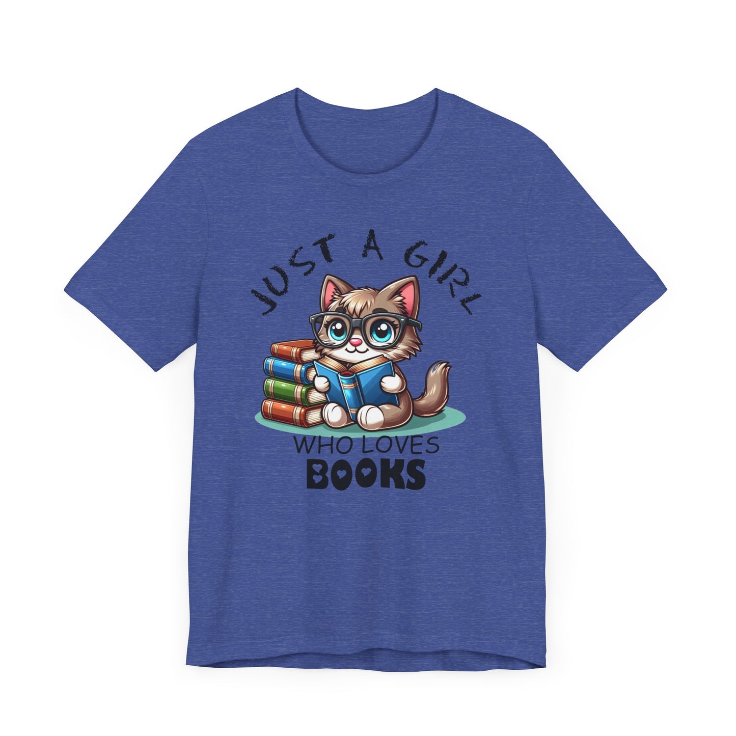 Just A Girl Who Loves Books - Cute Cat T-shirt