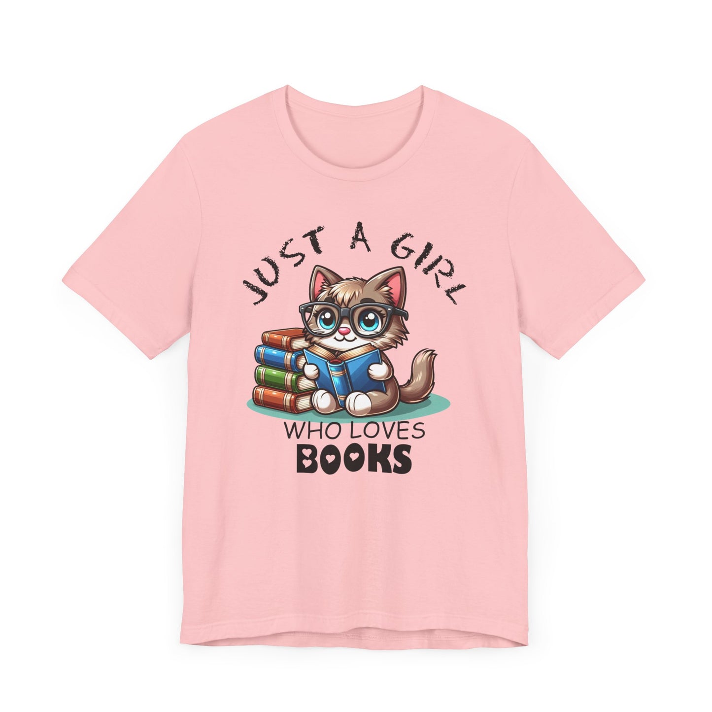 Just A Girl Who Loves Books - Cute Cat T-shirt