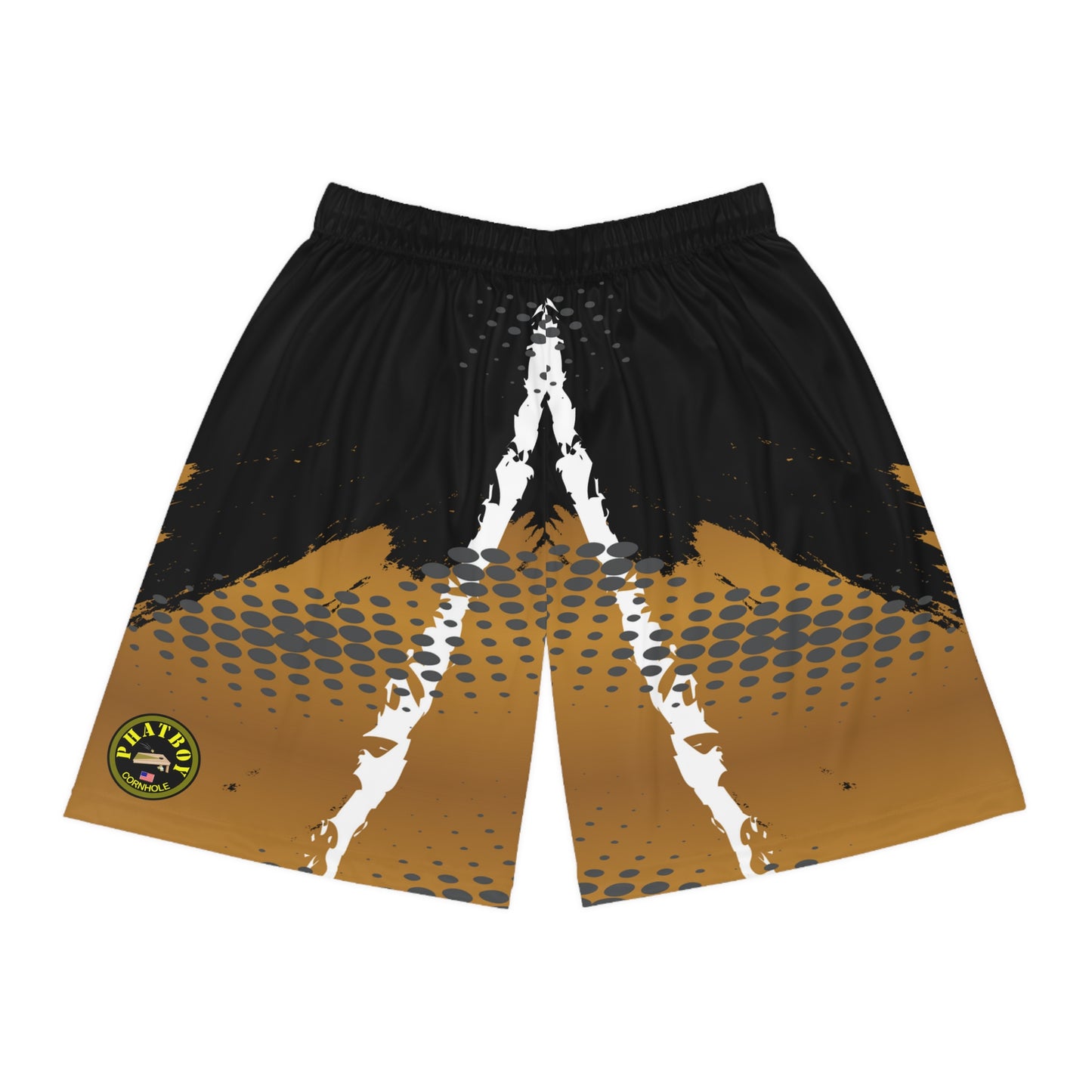 Phatboy Cornhole Gold Gradient Basketball Shorts