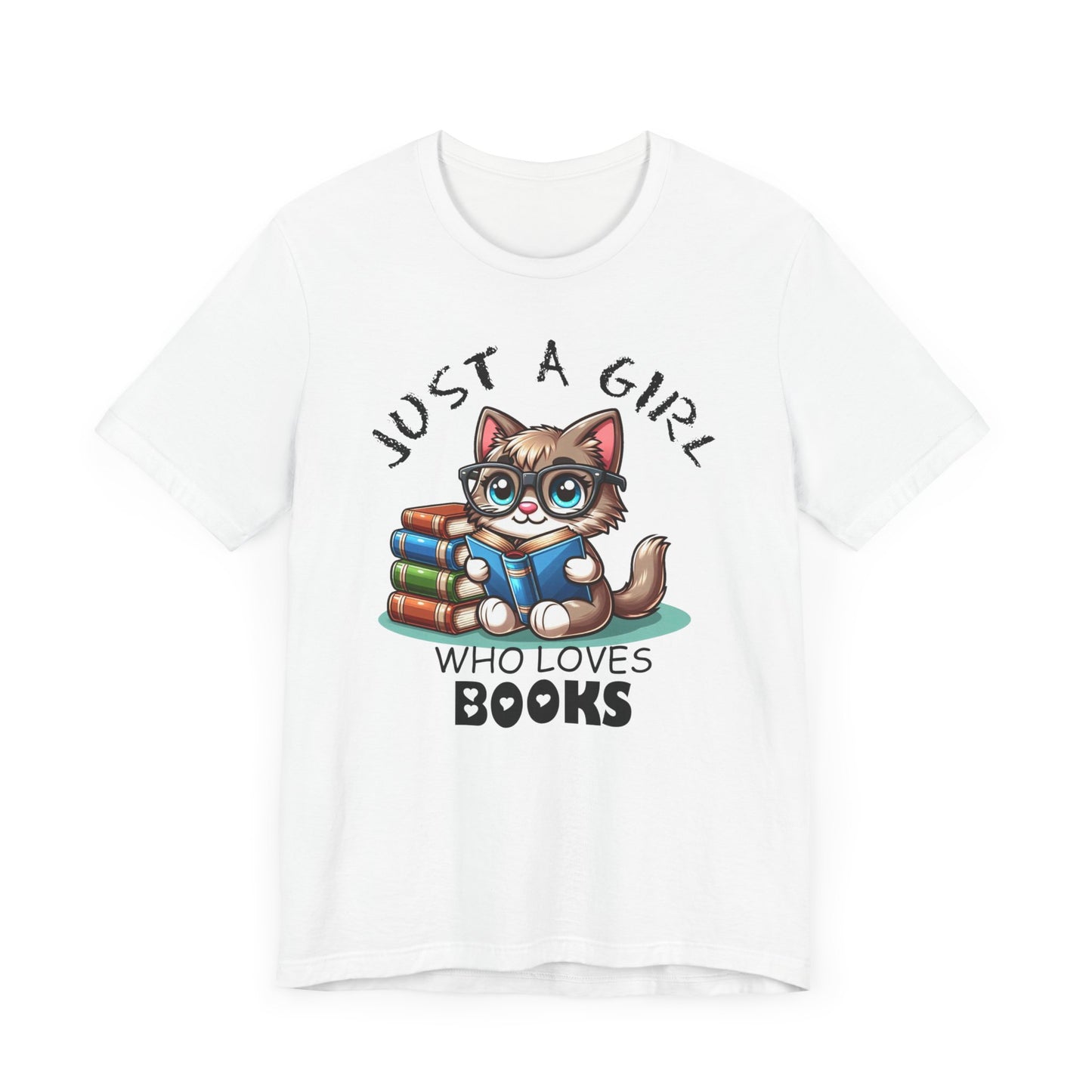 Just A Girl Who Loves Books - Cute Cat T-shirt