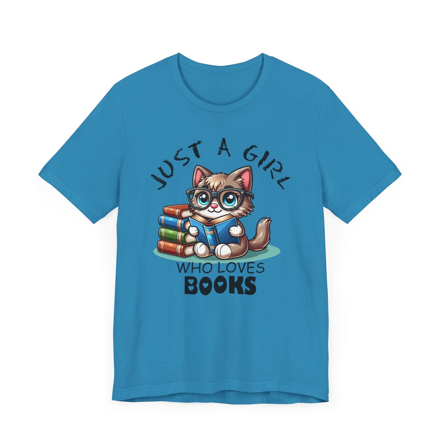 Just A Girl Who Loves Books - Cute Cat T-shirt