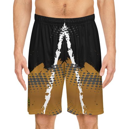 Phatboy Cornhole Gold Gradient Basketball Shorts