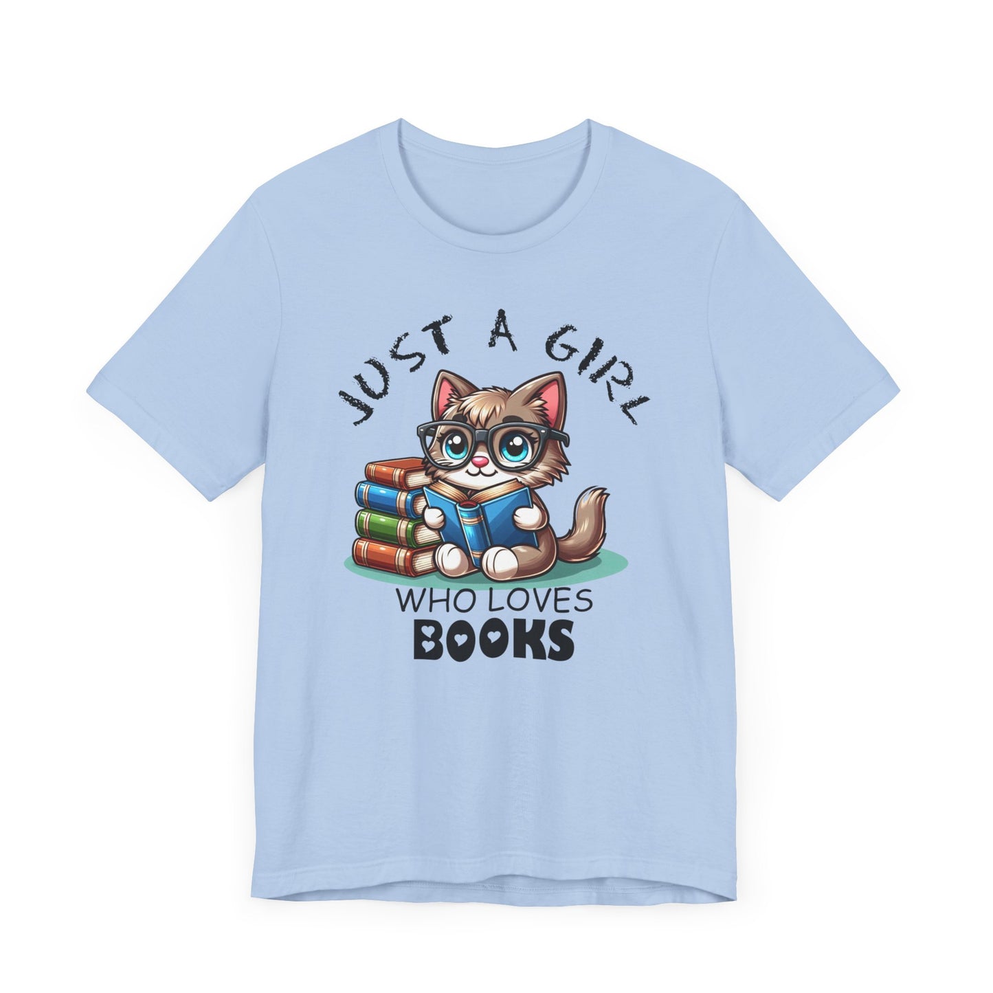 Just A Girl Who Loves Books - Cute Cat T-shirt