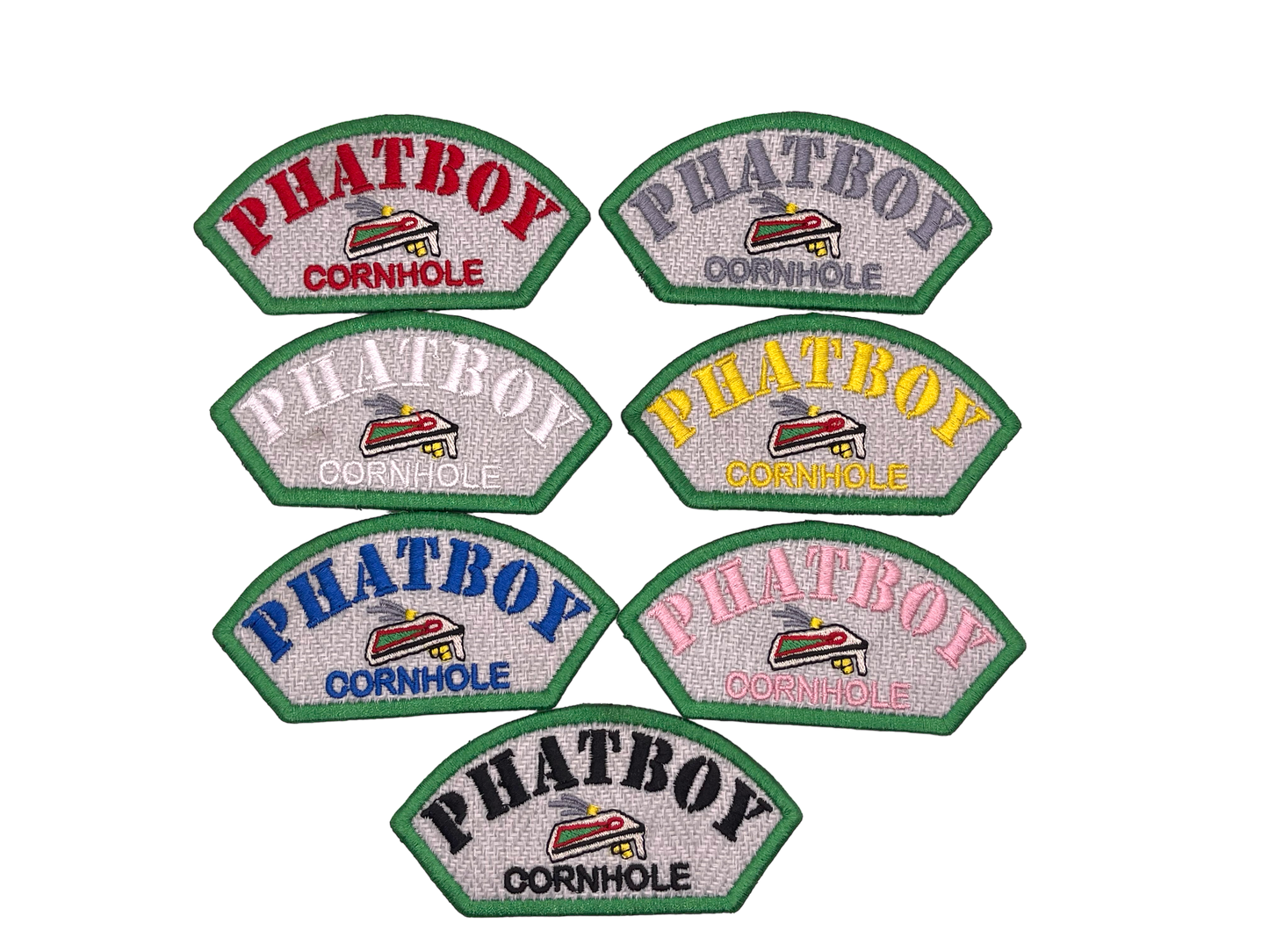 Phatboy Cornhole 4"x2" Half Round Velcro Patch